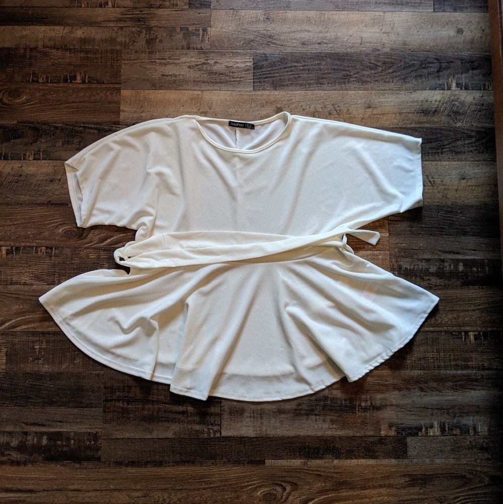 Boohoo peplum maternity shirt